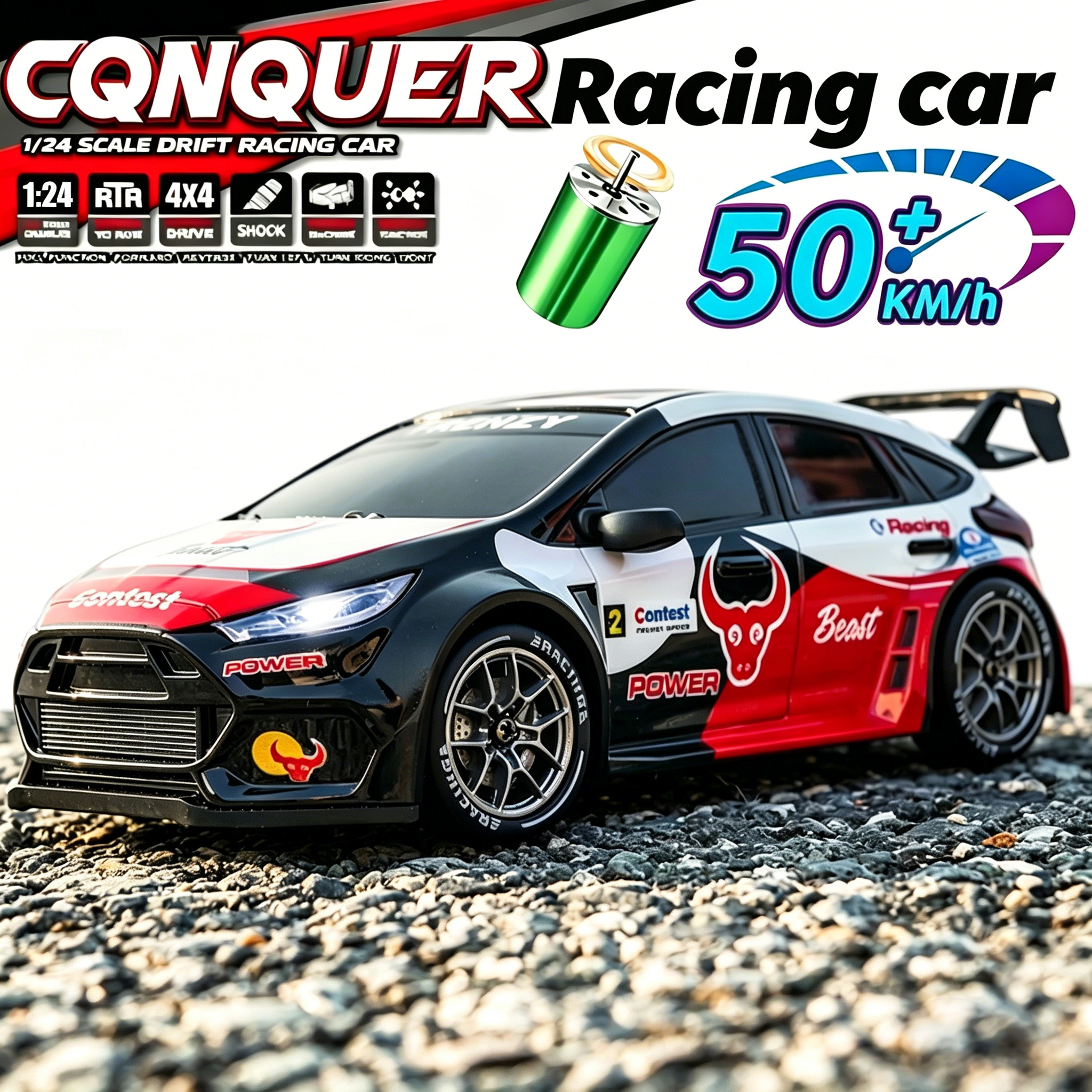 Rc Hobby Grade Car - 1：24 4WD 50KM/H RC Car Stunt