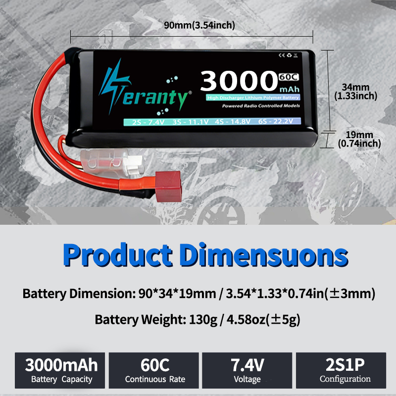 TERANTY 2S 3000mAh Lipo Batter - Rc Hobby Grade Car avaliação e preço