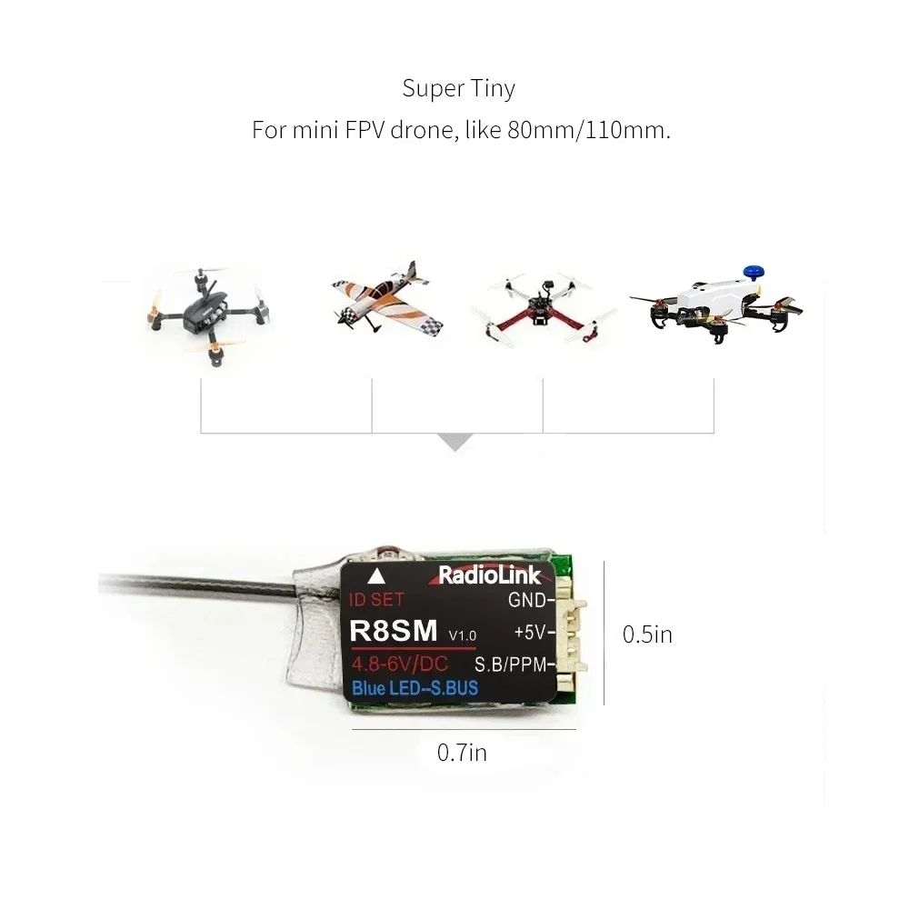 Radiolink R8SM 8-Channel 2.4G  - Receiver Sbus 8Ch avaliação e preço