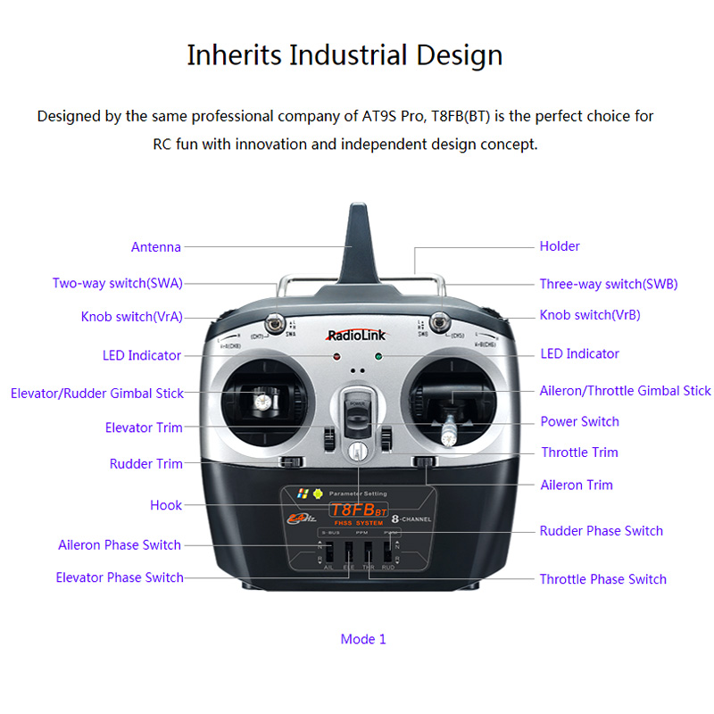 Radiolink T8FB V2 8CH RC Trans - Receiver Sbus 8Ch avaliação e preço