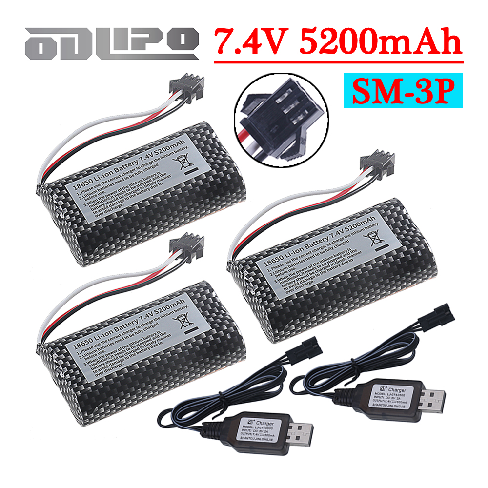 18650 Li-ion 7.4V 5200mAh Batt - Rc Hobby Usa avaliação e preço